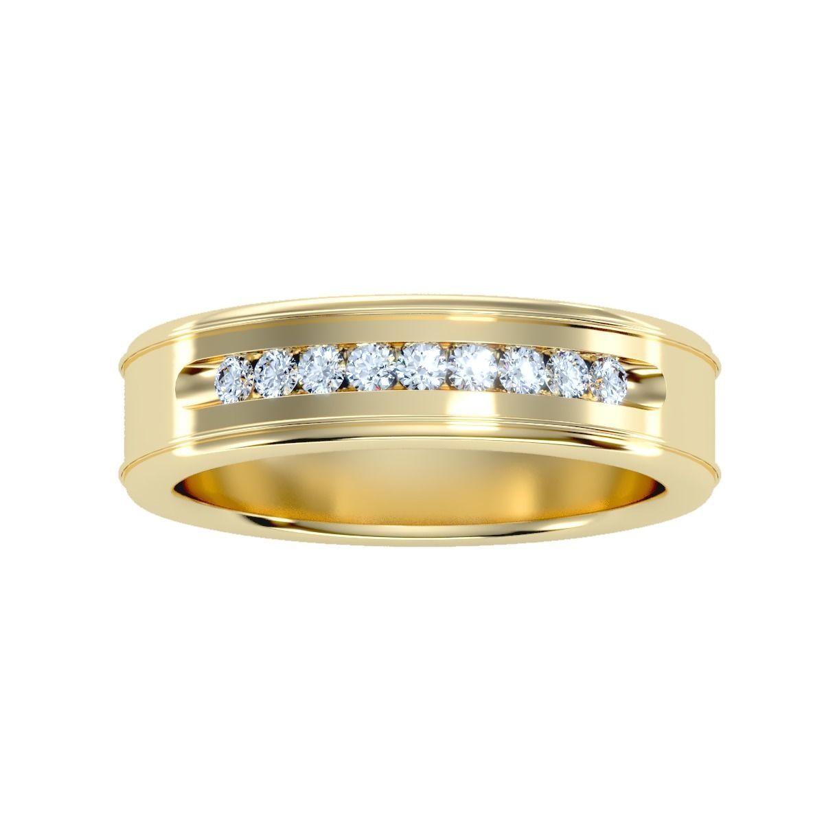 solitaire wedding engagement men ring 3dm render detail 3D print model_15