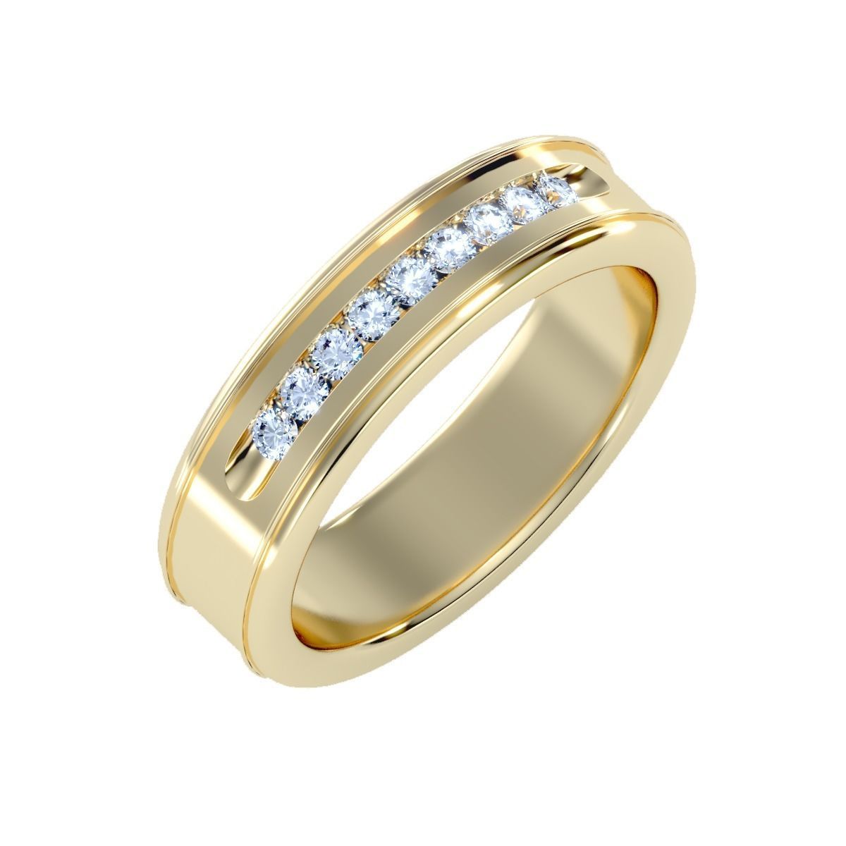 solitaire wedding engagement men ring 3dm render detail 3D print model_3