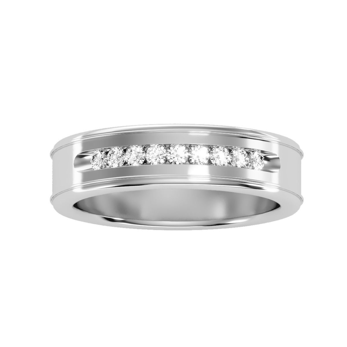 solitaire wedding engagement men ring 3dm render detail 3D print model_12