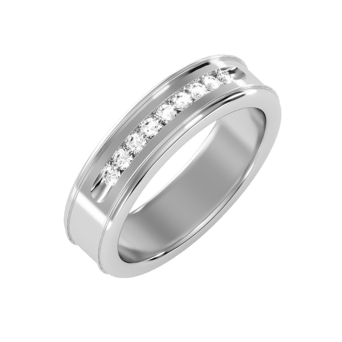 solitaire wedding engagement men ring 3dm render detail 3D print model_2
