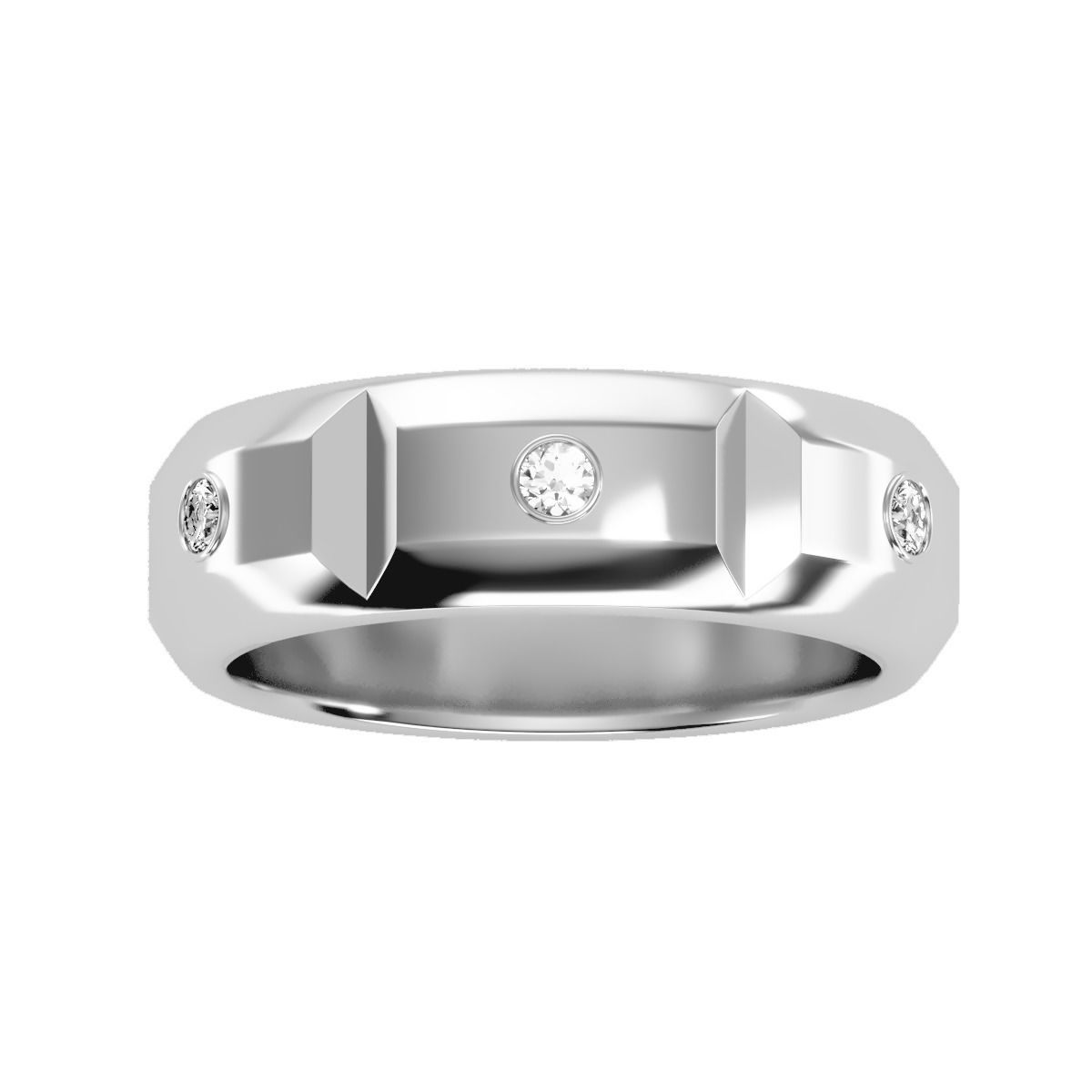 solitaire wedding engagement men ring 3dm render detail 3D print model_11