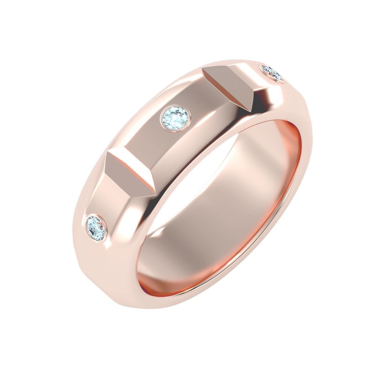 solitaire wedding engagement men ring 3dm render detail 3D print model_3