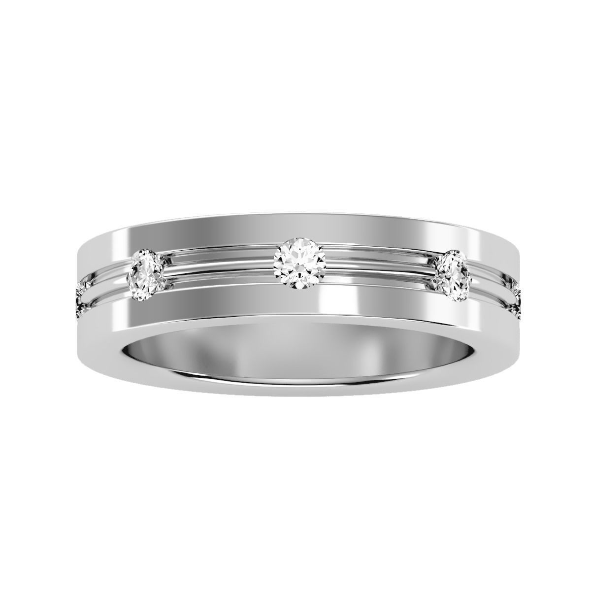 solitaire wedding engagement men ring 3dm render detail 3D print model_10