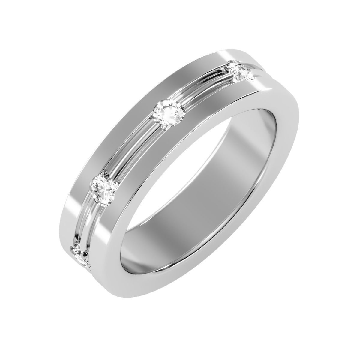 solitaire wedding engagement men ring 3dm render detail 3D print model_9