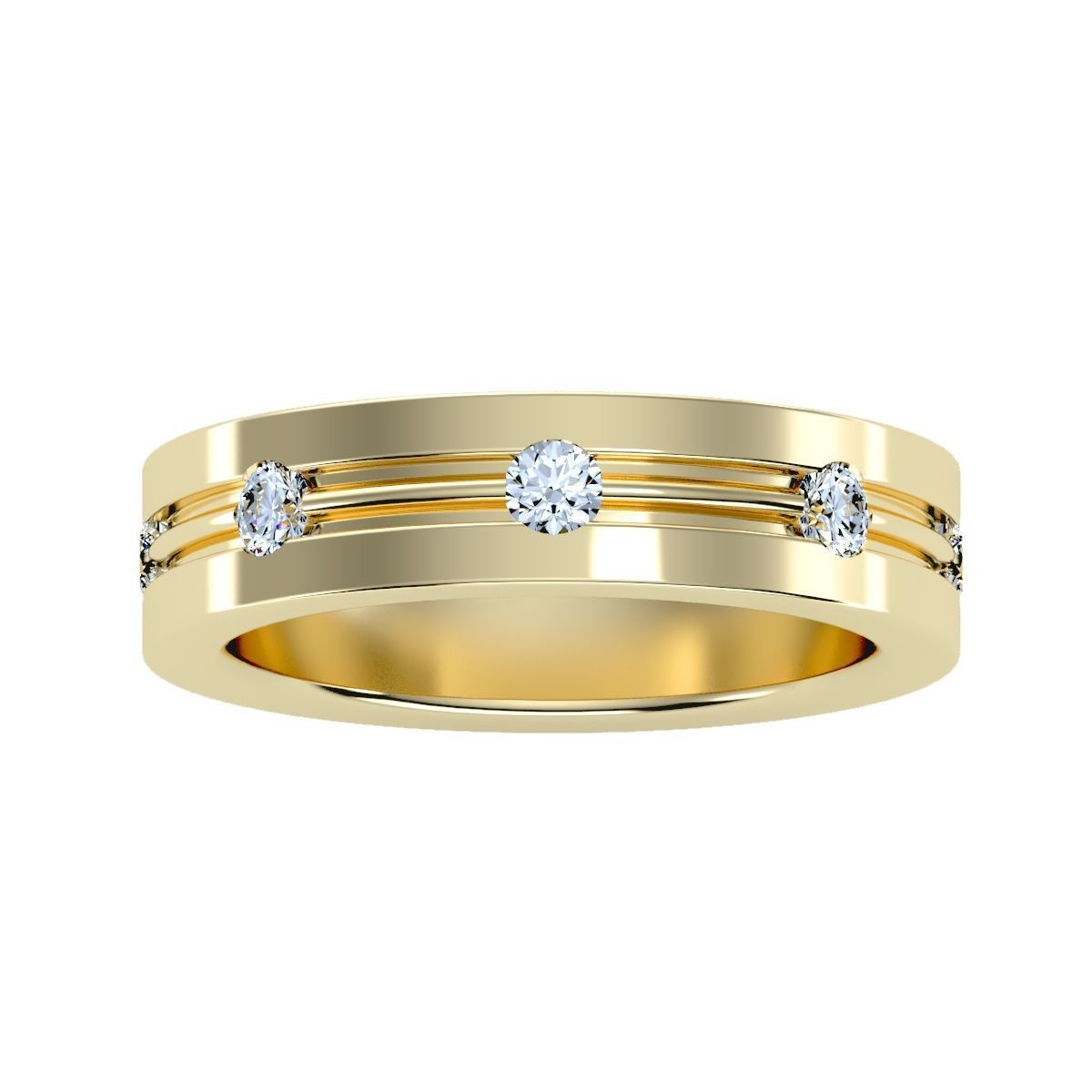 solitaire wedding engagement men ring 3dm render detail 3D print model_14