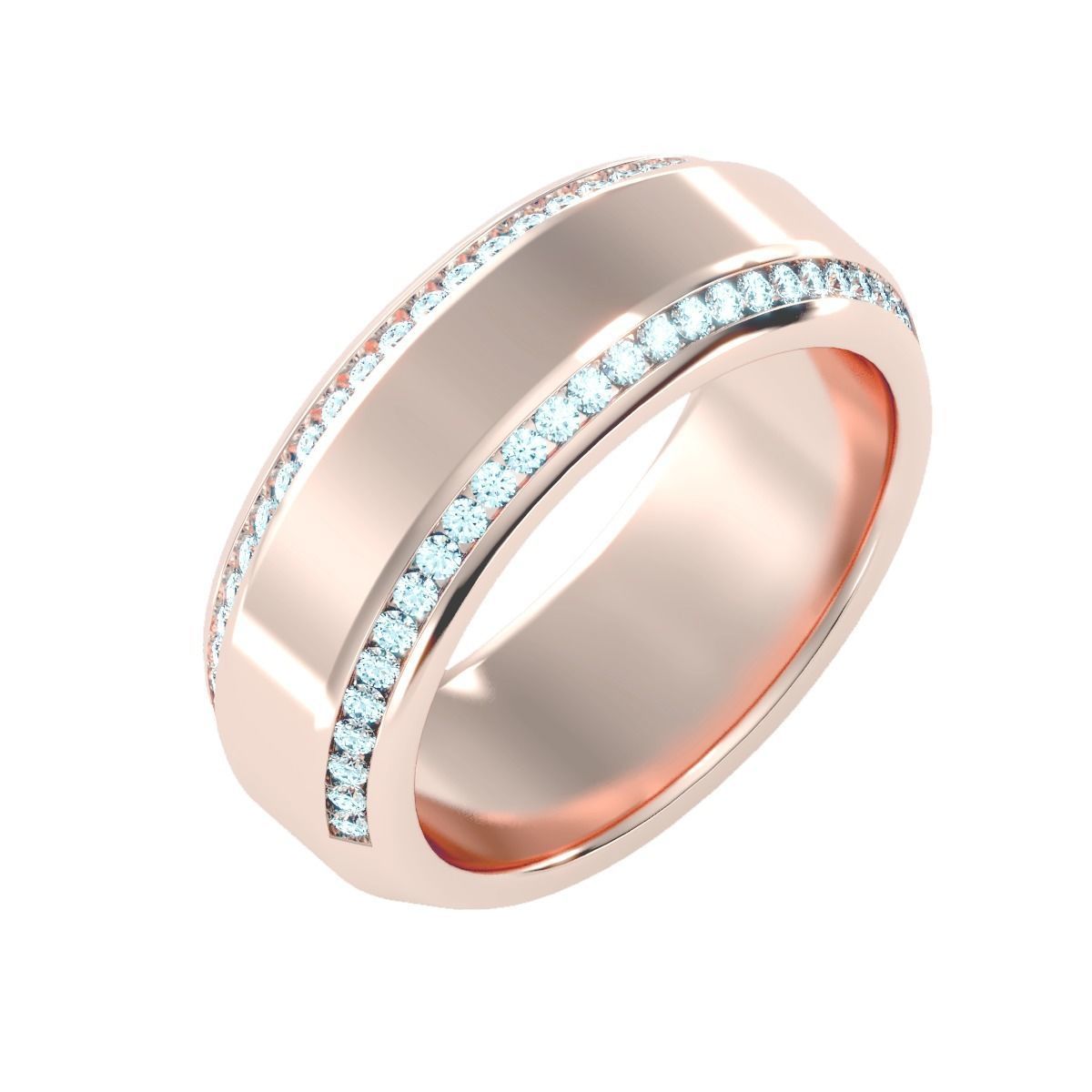 solitaire wedding engagement men ring 3dm render detail 3D print model_1
