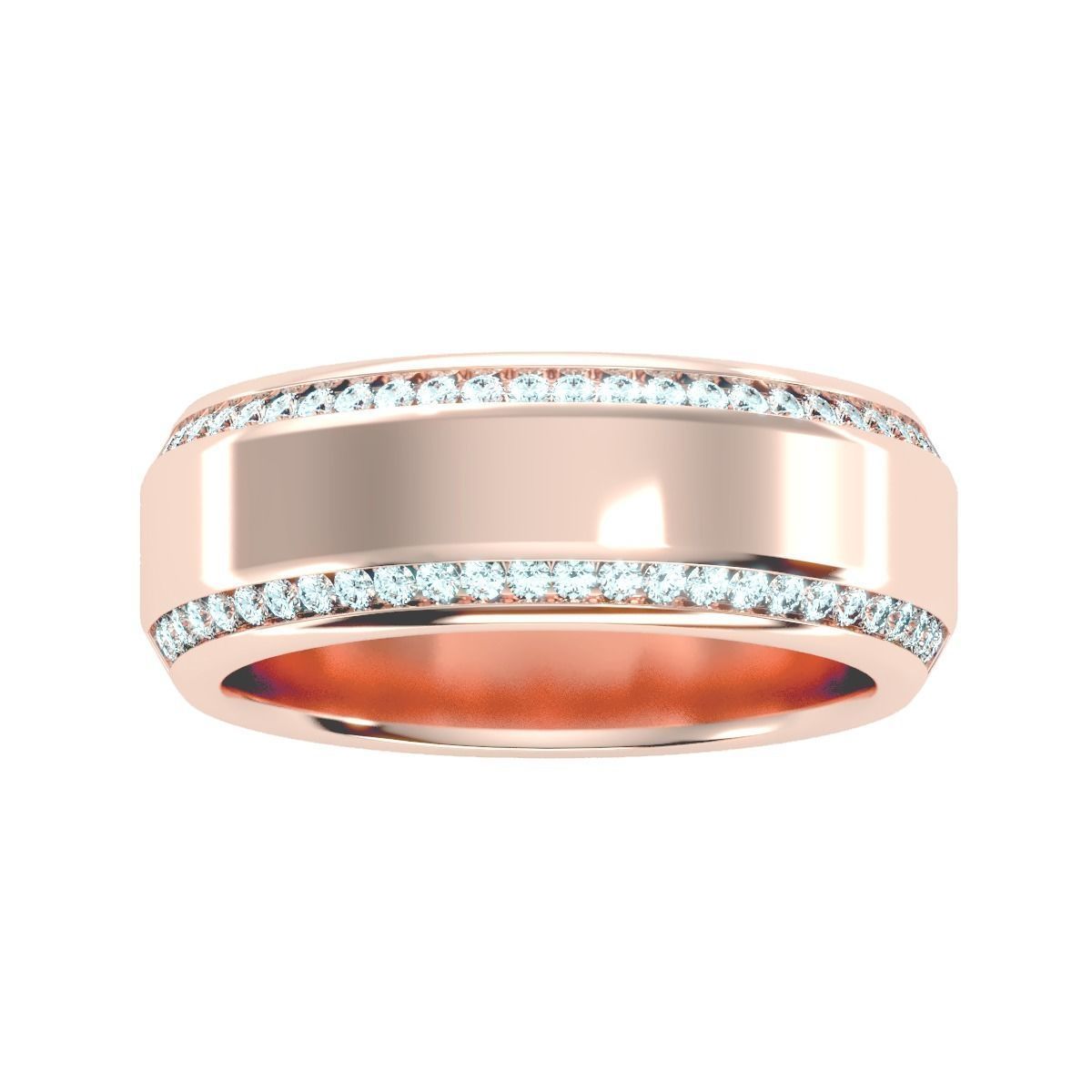 solitaire wedding engagement men ring 3dm render detail 3D print model_9