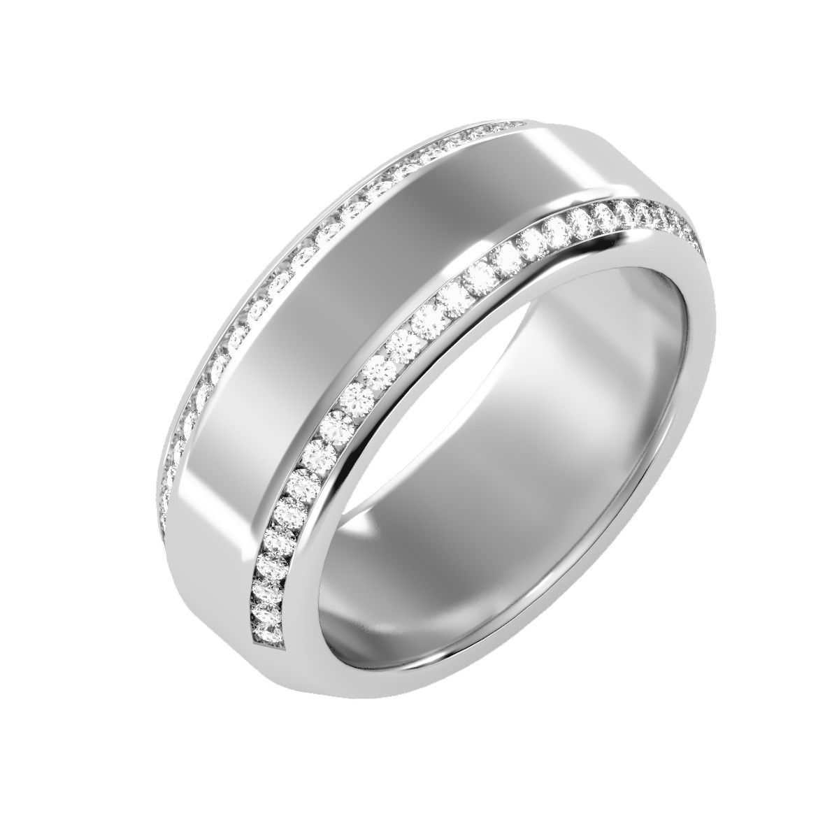 solitaire wedding engagement men ring 3dm render detail 3D print model_2
