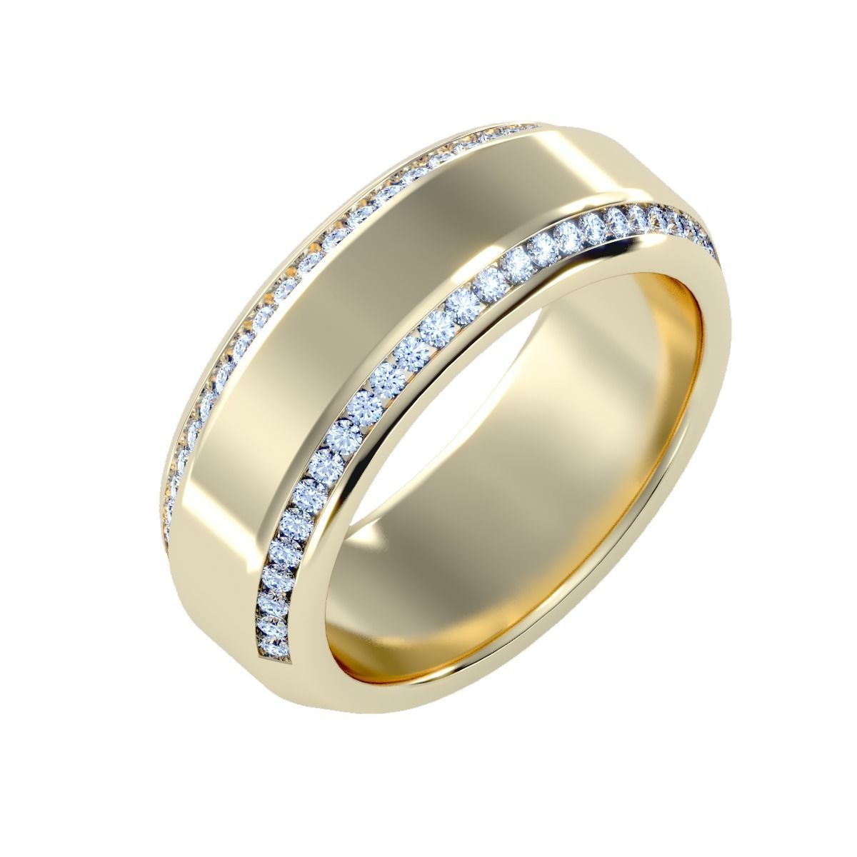 solitaire wedding engagement men ring 3dm render detail 3D print model_3