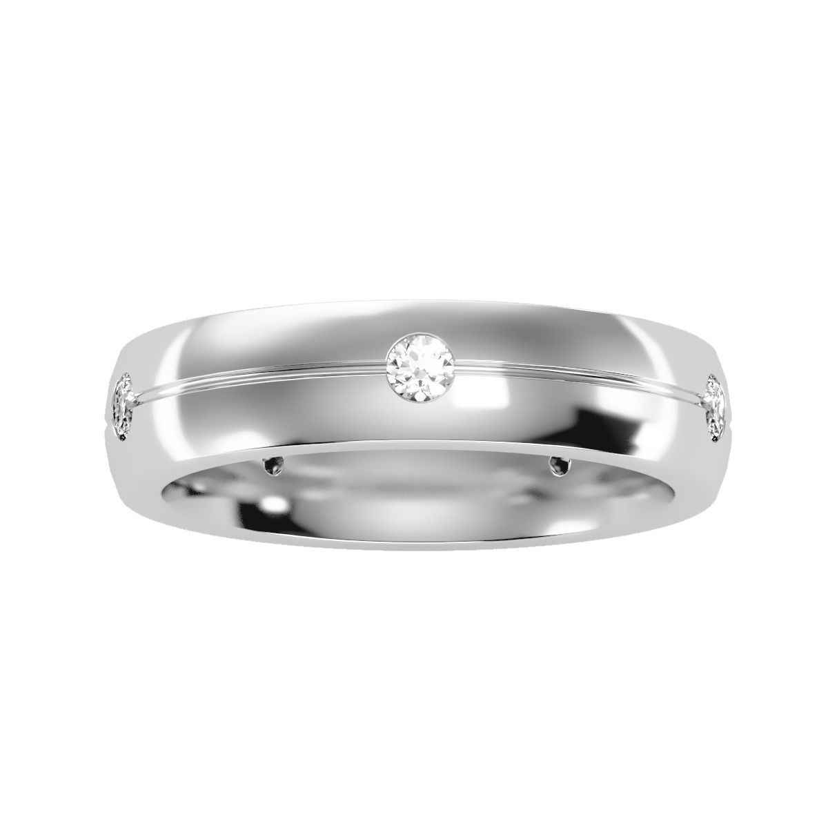 solitaire wedding engagement men ring 3dm render detail 3D print model_11