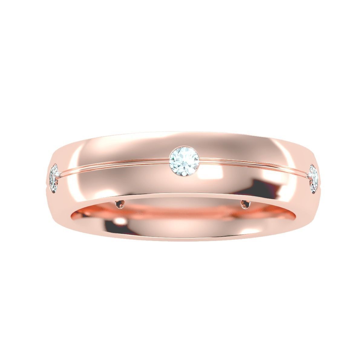 solitaire wedding engagement men ring 3dm render detail 3D print model_6