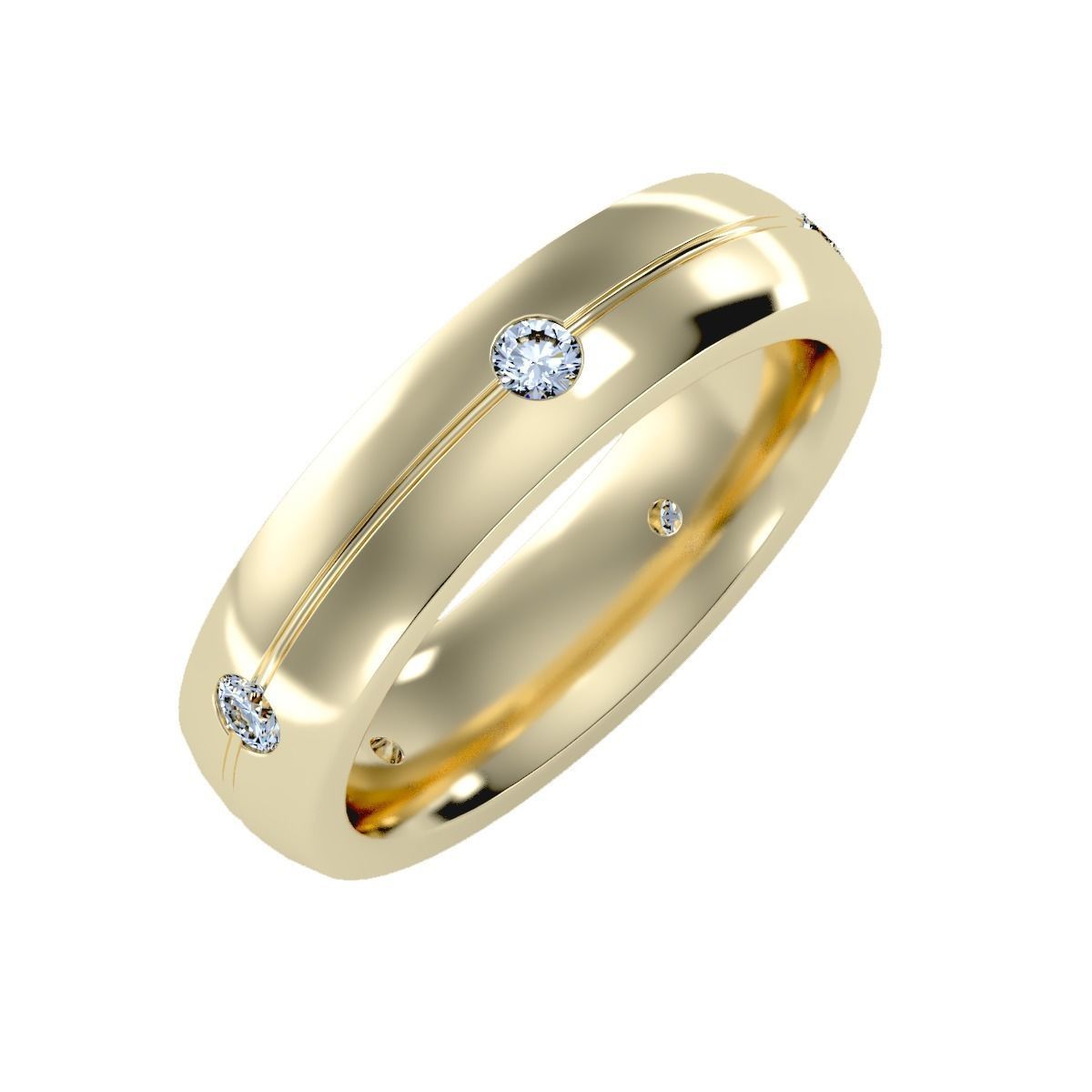 solitaire wedding engagement men ring 3dm render detail 3D print model_13