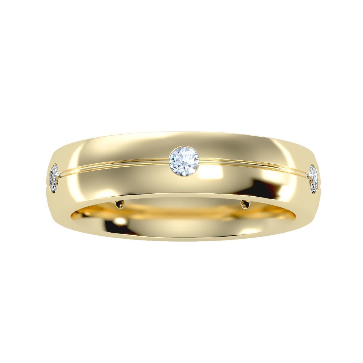 solitaire wedding engagement men ring 3dm render detail 3D print model_15