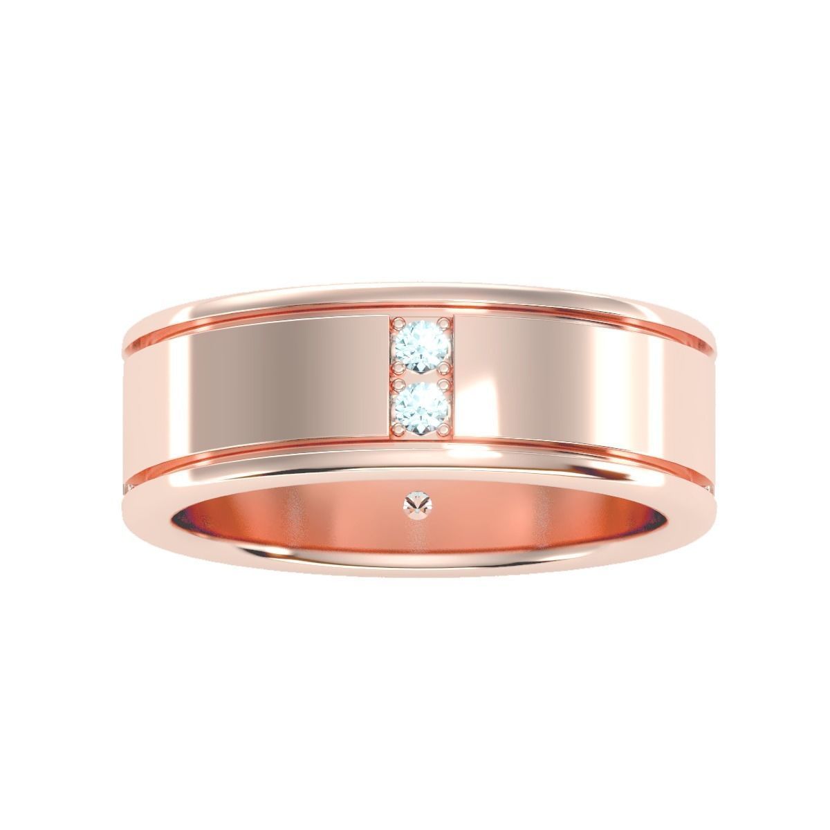 solitaire wedding engagement men ring 3dm render detail 3D print model_7