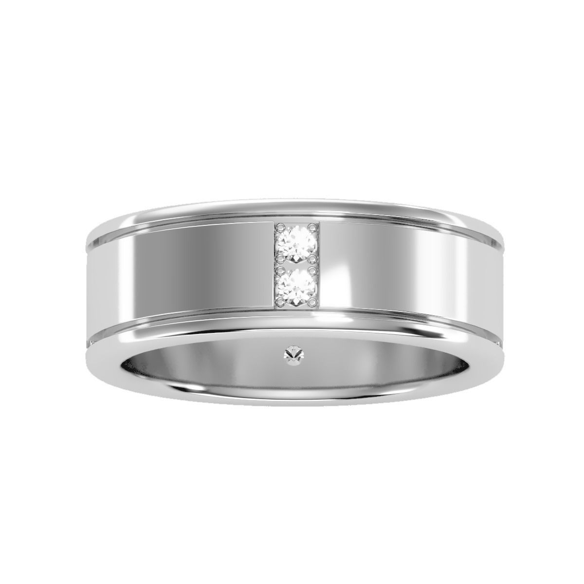 solitaire wedding engagement men ring 3dm render detail 3D print model_11