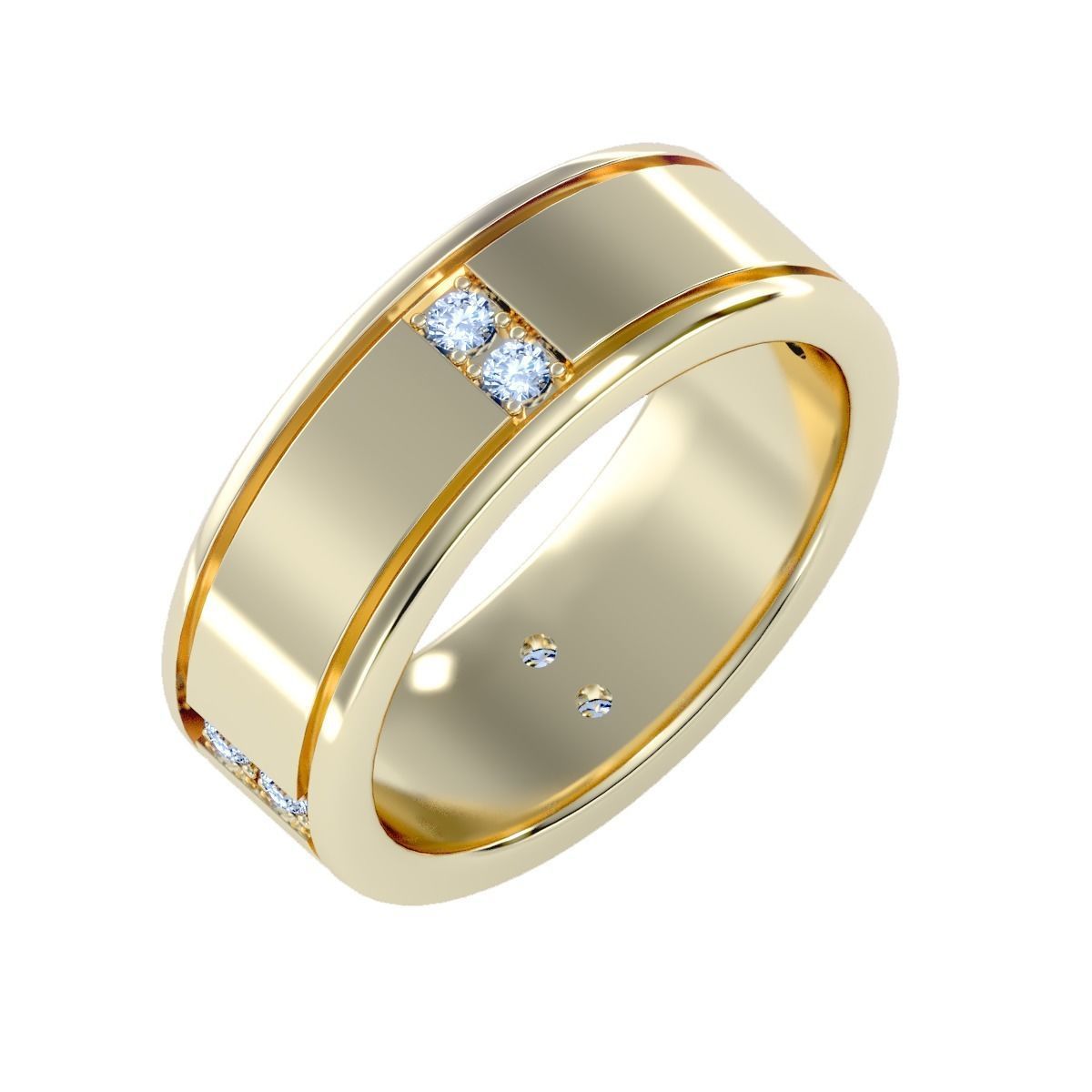 solitaire wedding engagement men ring 3dm render detail 3D print model_13