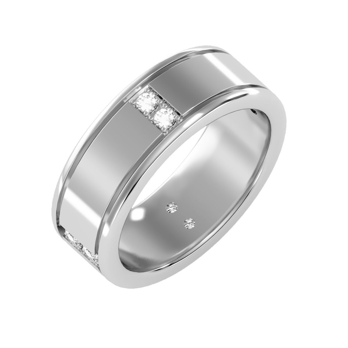 solitaire wedding engagement men ring 3dm render detail 3D print model_9