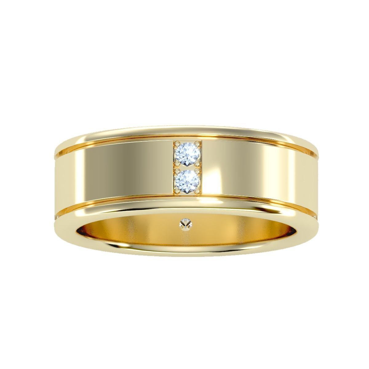 solitaire wedding engagement men ring 3dm render detail 3D print model_15