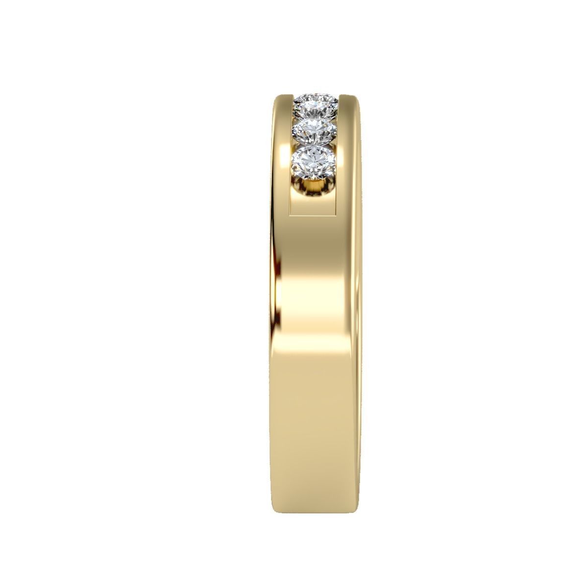 solitaire wedding engagement men ring 3dm render detail 3D print model_14