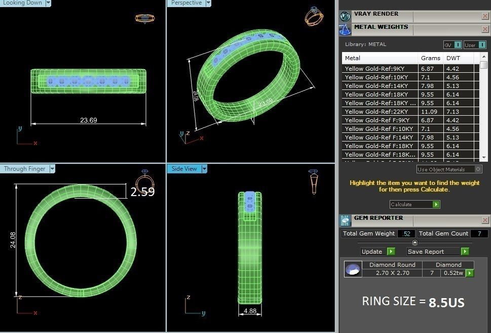solitaire wedding engagement men ring 3dm render detail 3D print model_16