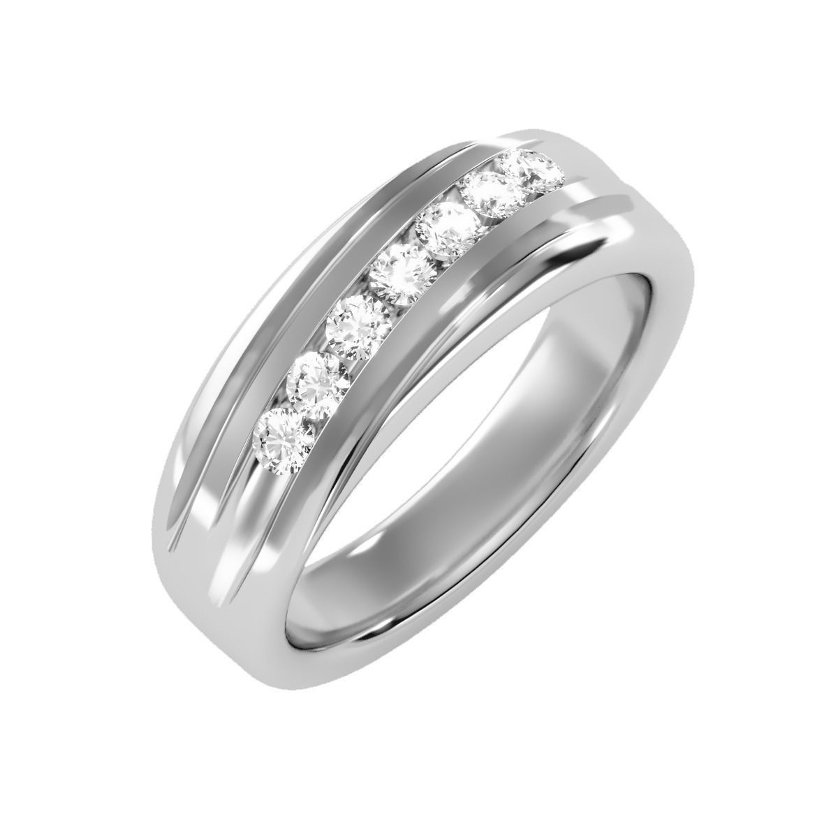 solitaire wedding engagement men ring 3dm render detail 3D print model_9