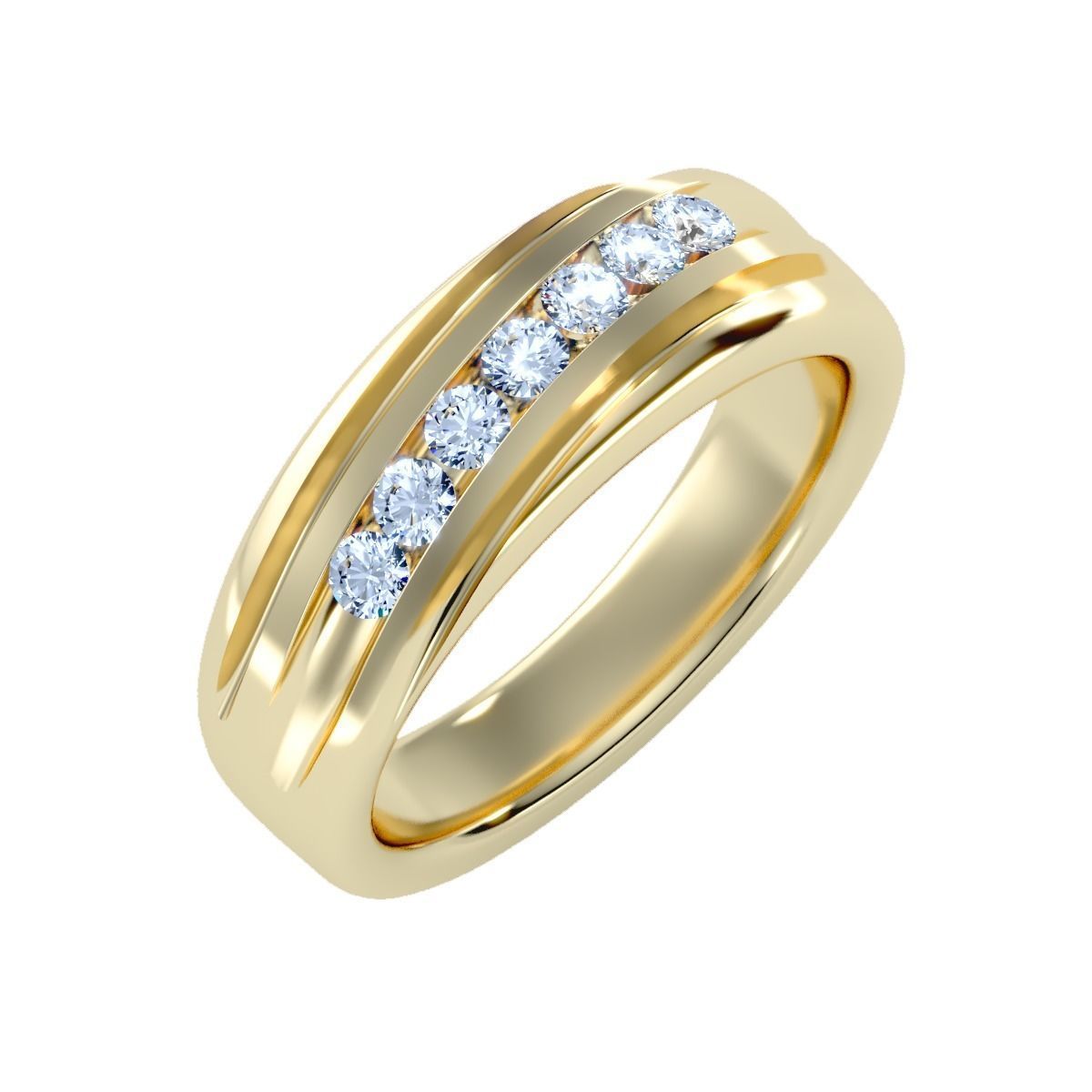 solitaire wedding engagement men ring 3dm render detail 3D print model_13