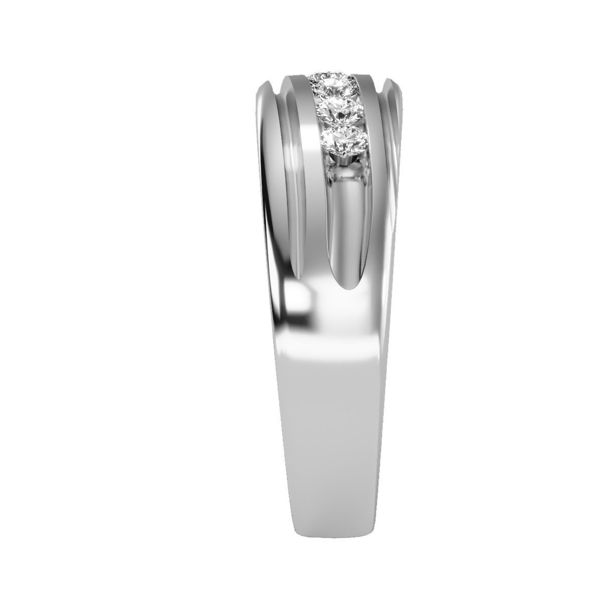 solitaire wedding engagement men ring 3dm render detail 3D print model_10