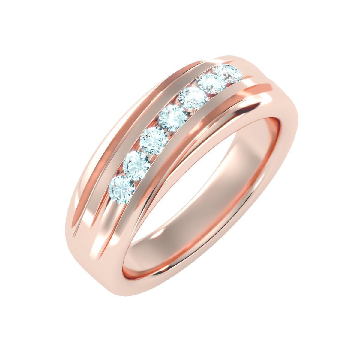 solitaire wedding engagement men ring 3dm render detail 3D print model_3