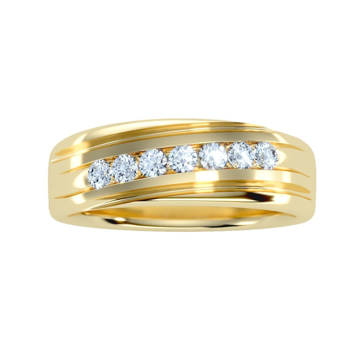 solitaire wedding engagement men ring 3dm render detail 3D print model_15