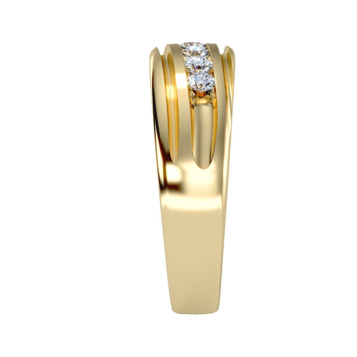 solitaire wedding engagement men ring 3dm render detail 3D print model_14