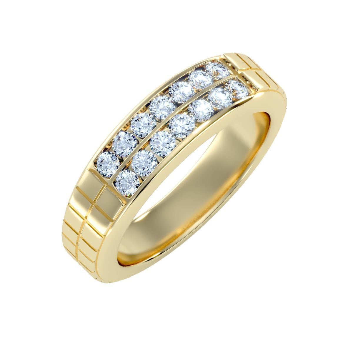 solitaire wedding engagement men ring 3dm render detail 3D print model_13