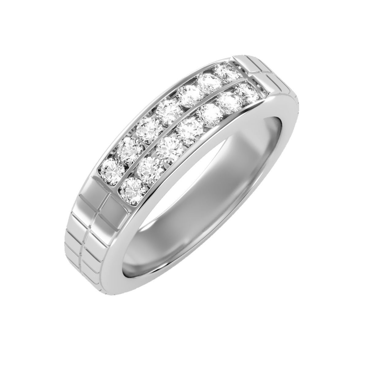 solitaire wedding engagement men ring 3dm render detail 3D print model_9