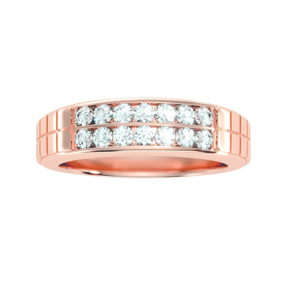 solitaire wedding engagement men ring 3dm render detail 3D print model_7