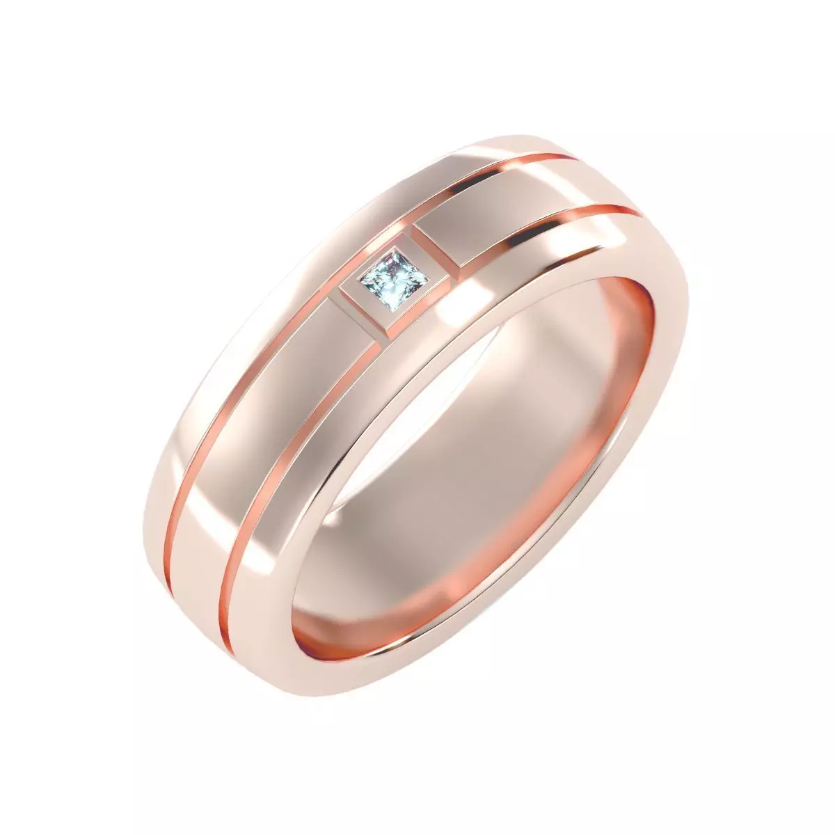 solitaire wedding engagement men ring 3dm render detail 3D print model_0