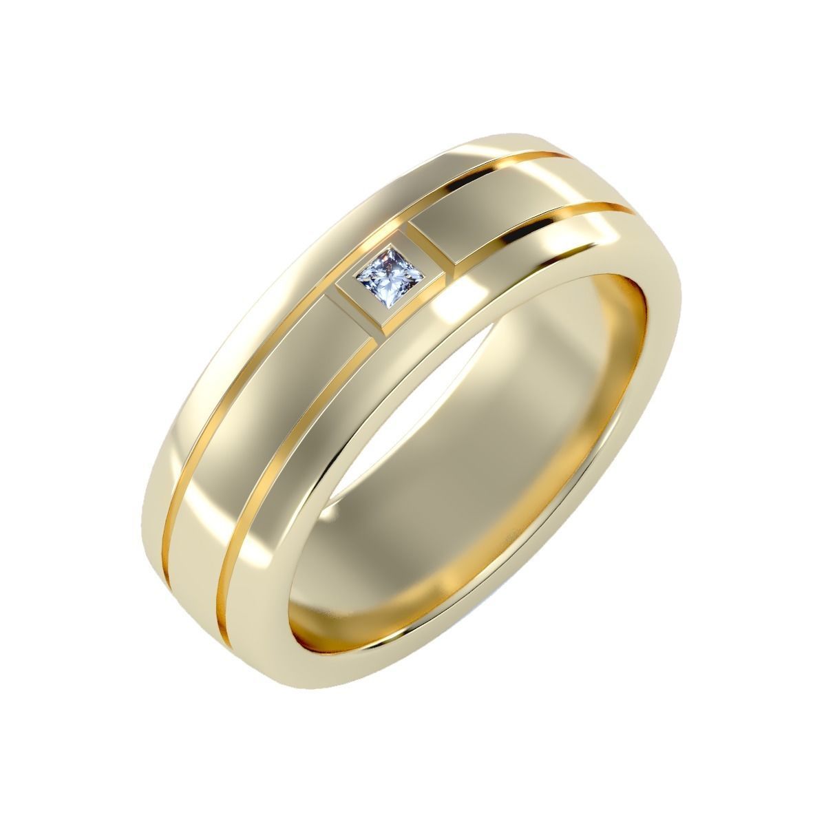 solitaire wedding engagement men ring 3dm render detail 3D print model_13