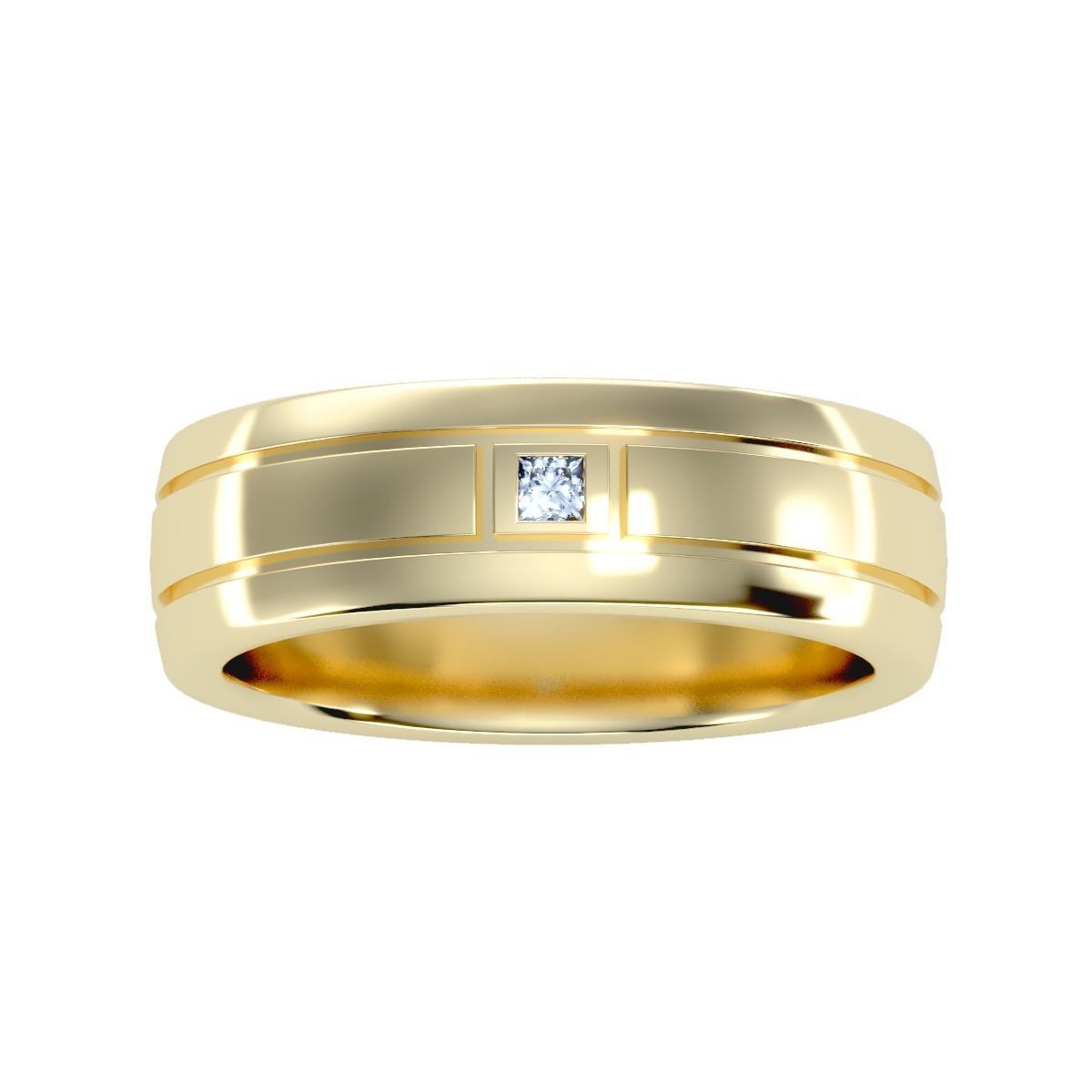 solitaire wedding engagement men ring 3dm render detail 3D print model_15