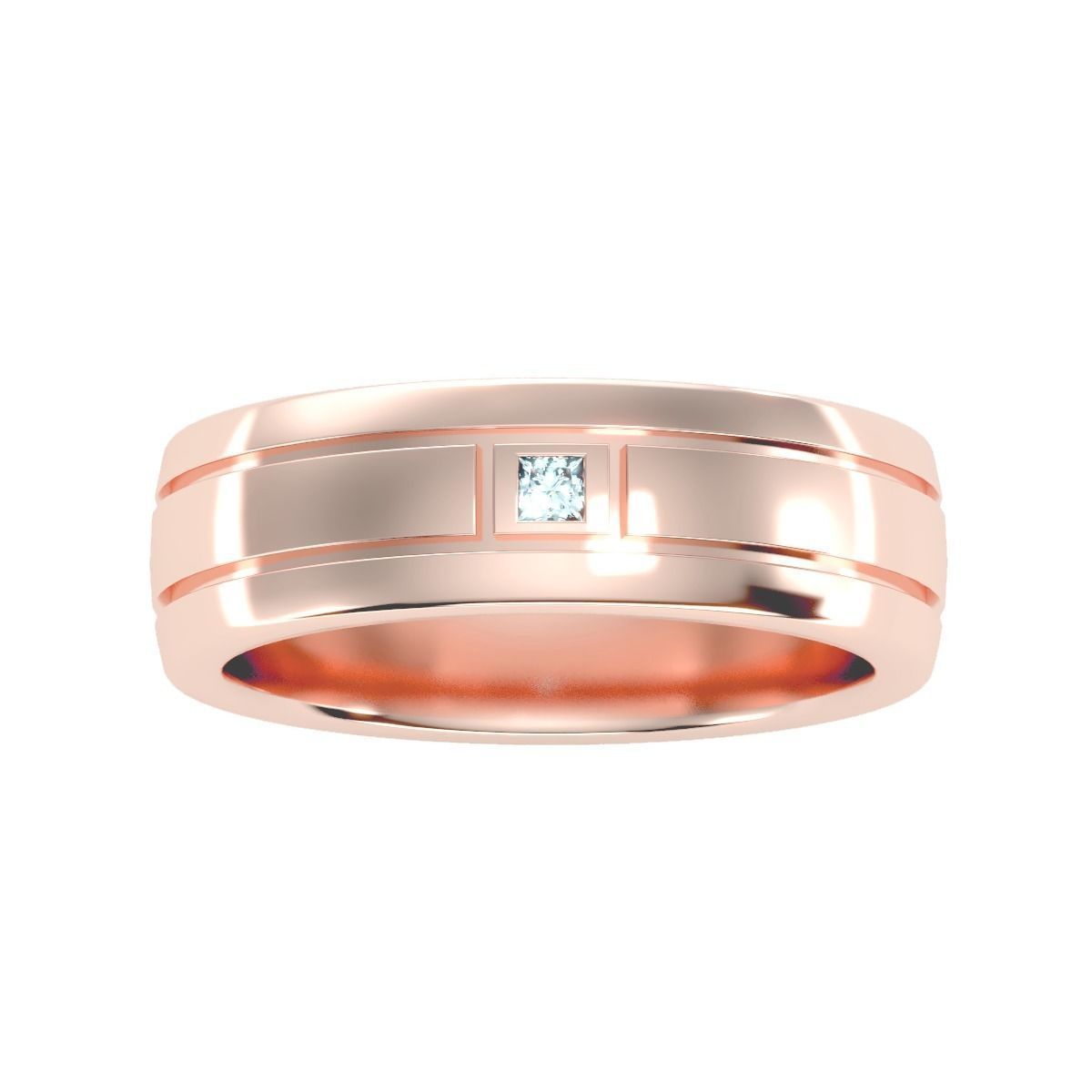 solitaire wedding engagement men ring 3dm render detail 3D print model_7