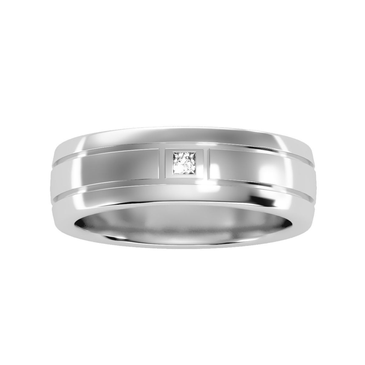 solitaire wedding engagement men ring 3dm render detail 3D print model_11