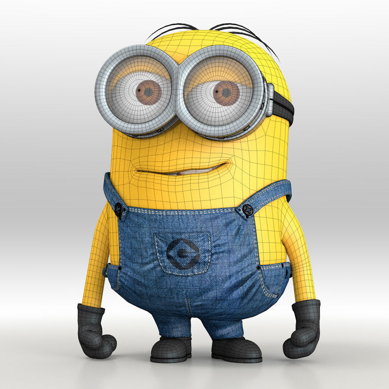 Minion in overalls and glasses 3D model_8
