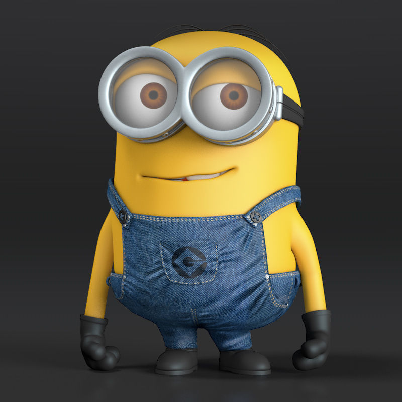 Minion in overalls and glasses 3D model_1