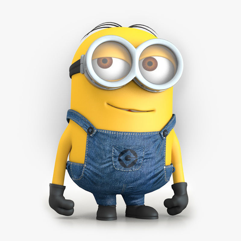 Minion in overalls and glasses 3D model_5