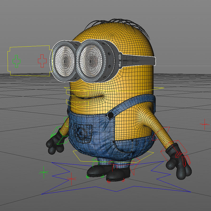 Minion in overalls and glasses 3D model_7