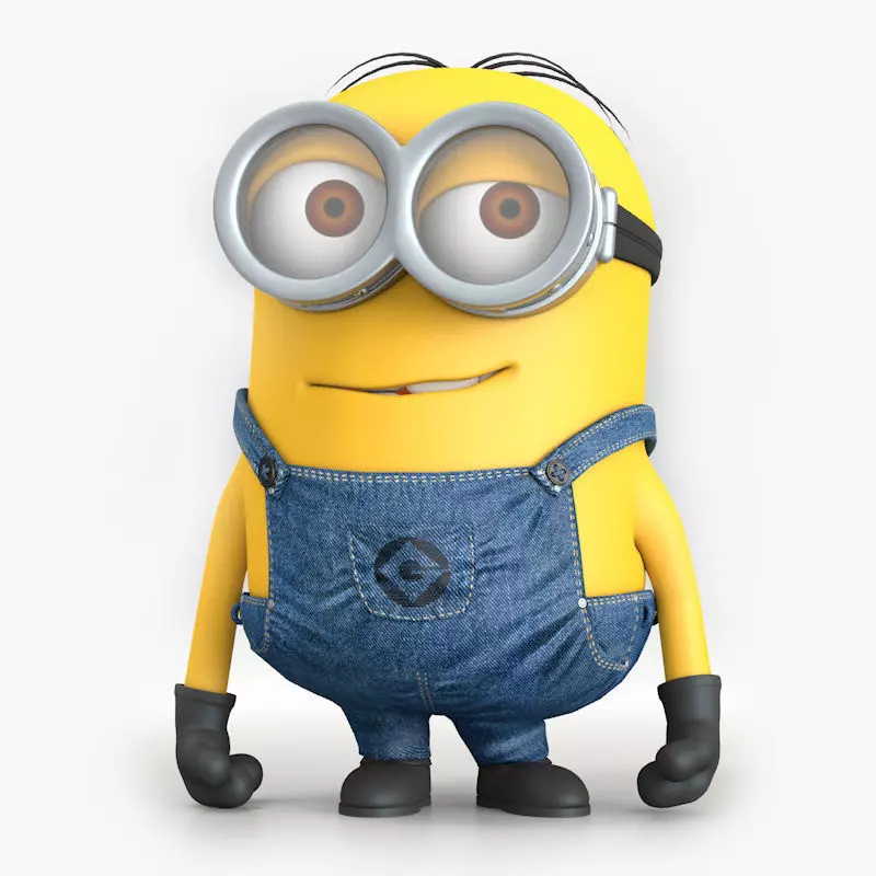 Minion in overalls and glasses 3D model_0