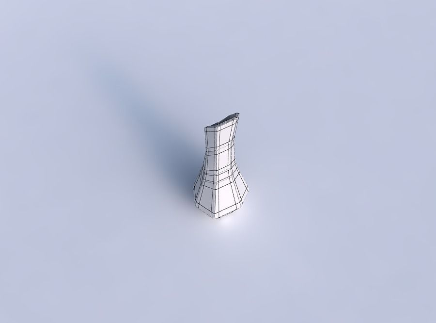 Vase top bent hexagon 2 with large plates 3D print model_6