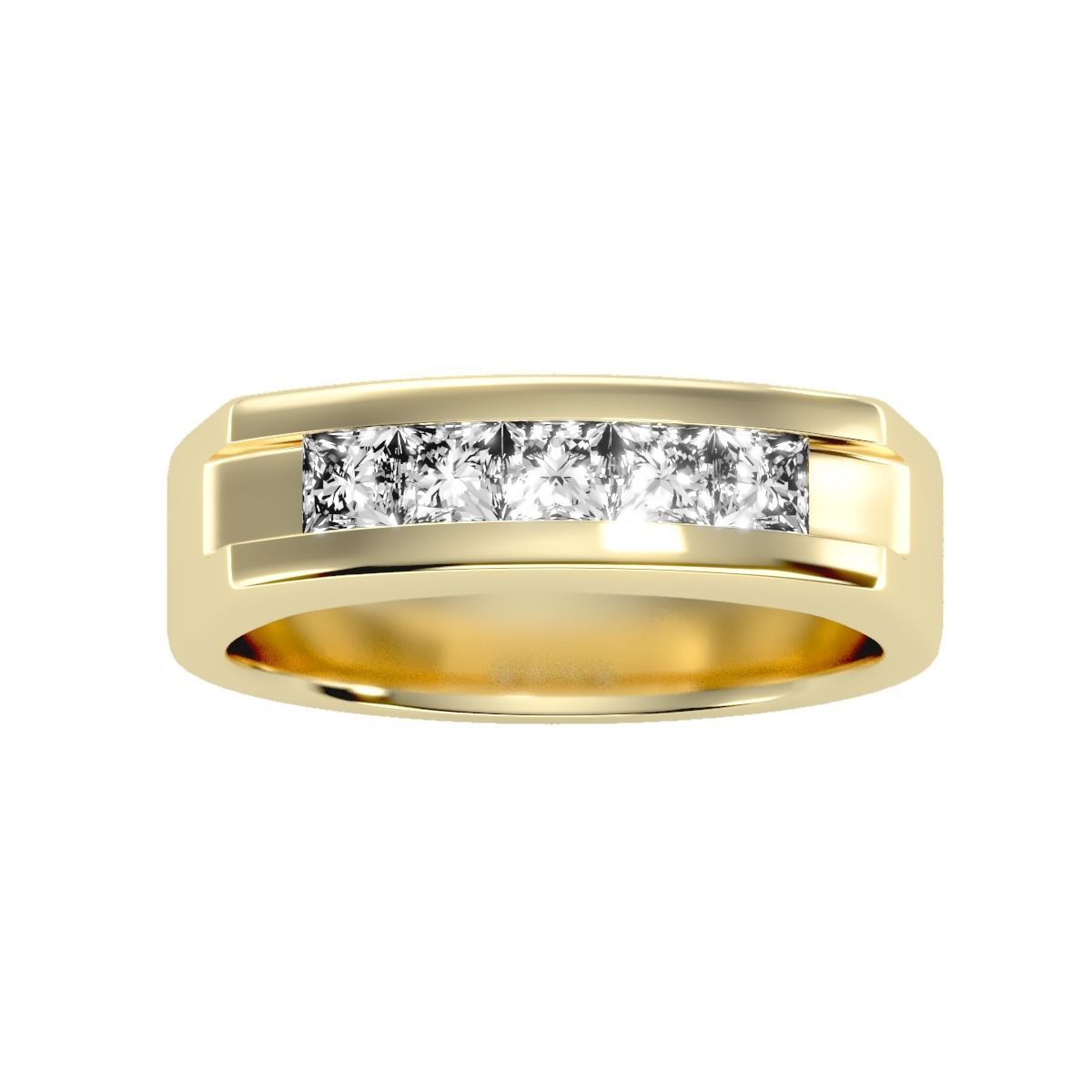 solitaire wedding engagement men ring 3dm render detail 3D print model_15