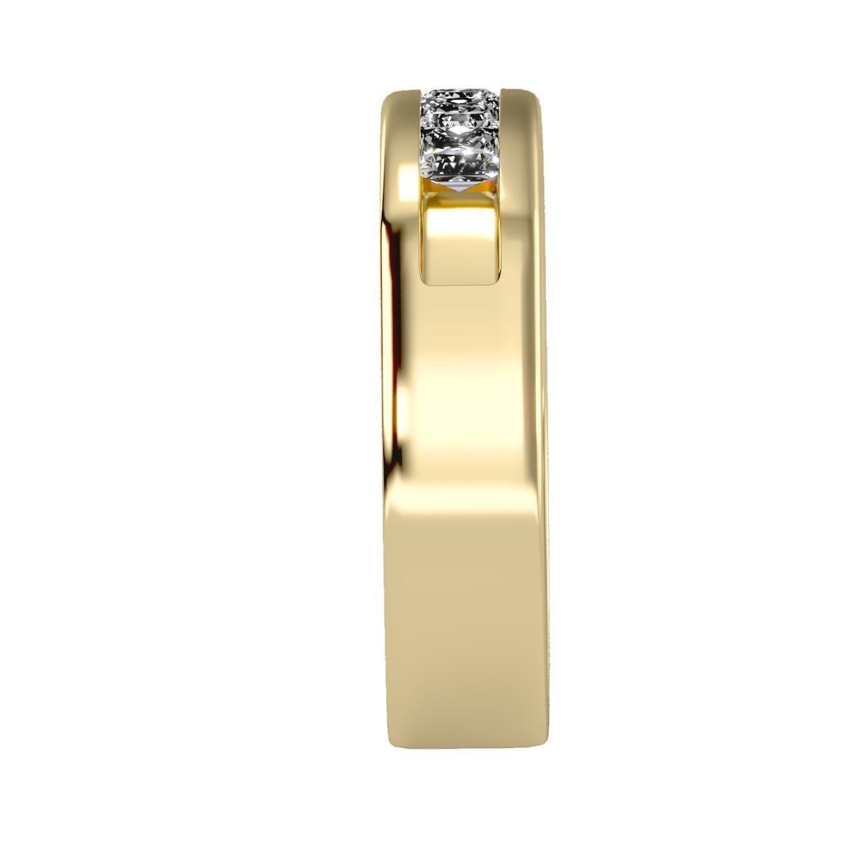 solitaire wedding engagement men ring 3dm render detail 3D print model_14