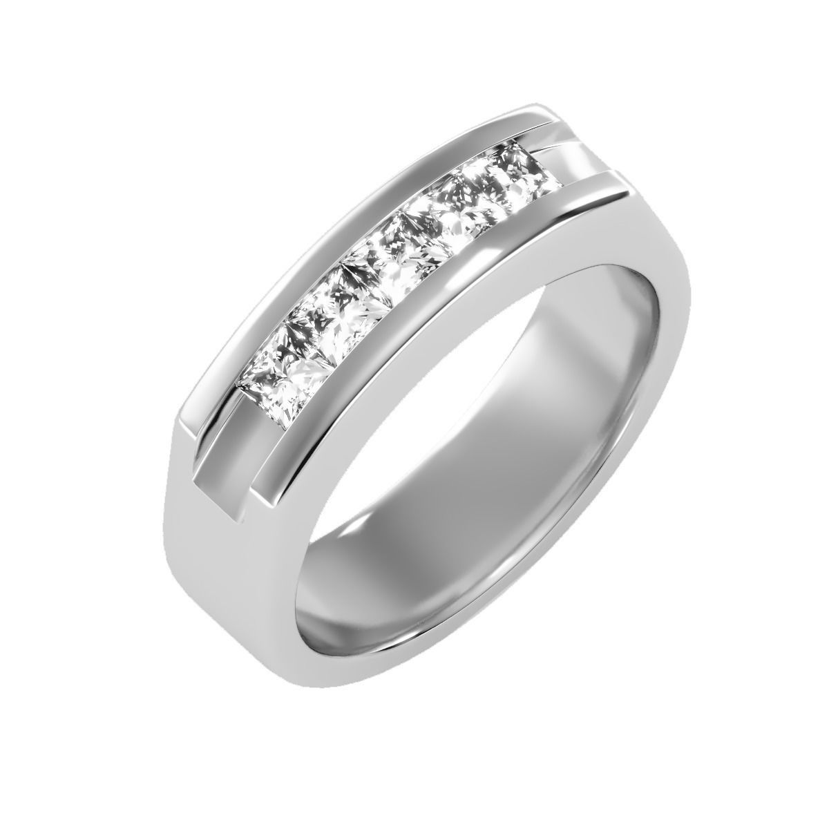 solitaire wedding engagement men ring 3dm render detail 3D print model_9