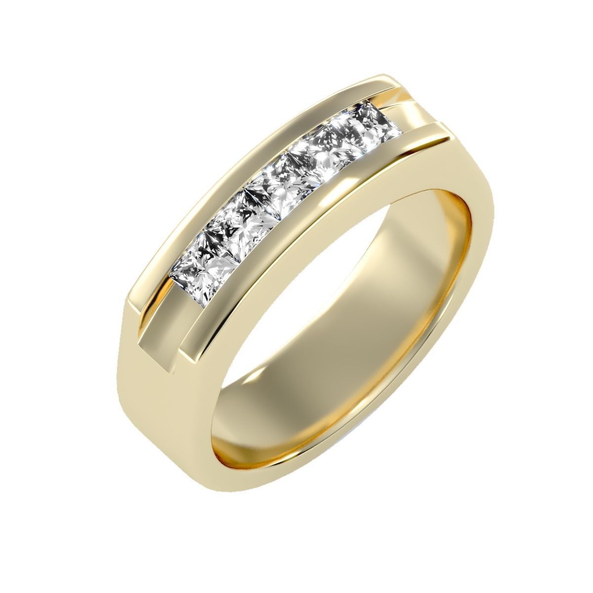 solitaire wedding engagement men ring 3dm render detail 3D print model_13