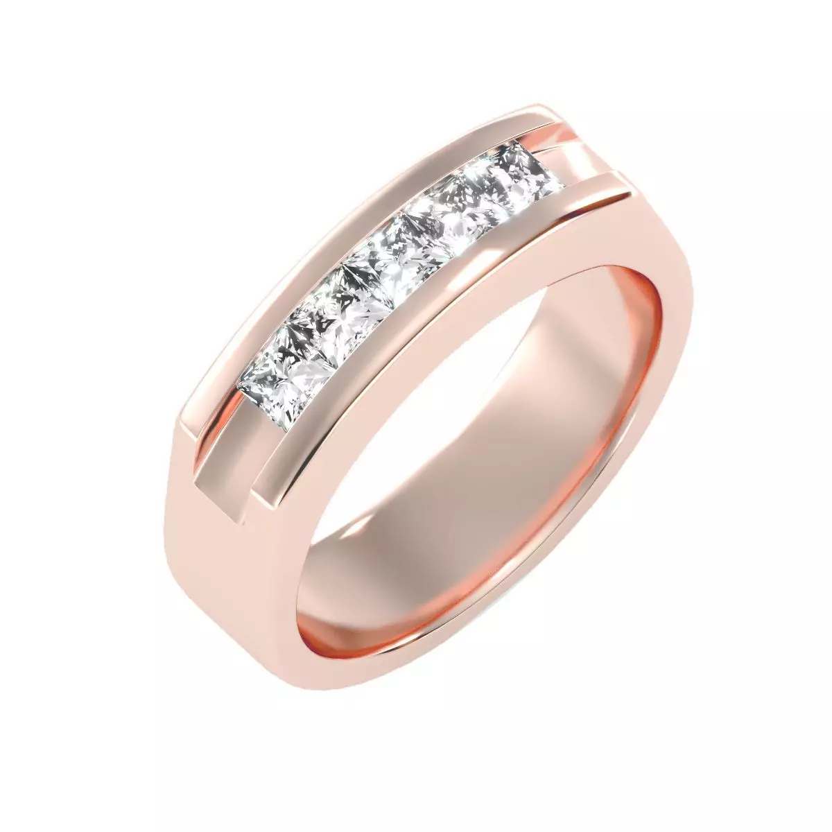 solitaire wedding engagement men ring 3dm render detail 3D print model_0