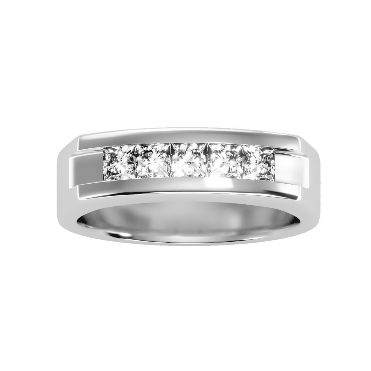 solitaire wedding engagement men ring 3dm render detail 3D print model_11